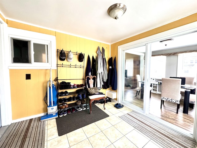 15 Park St, Colebrook, NH 03576 - workout area featuring light tile patterned floors and baseboards