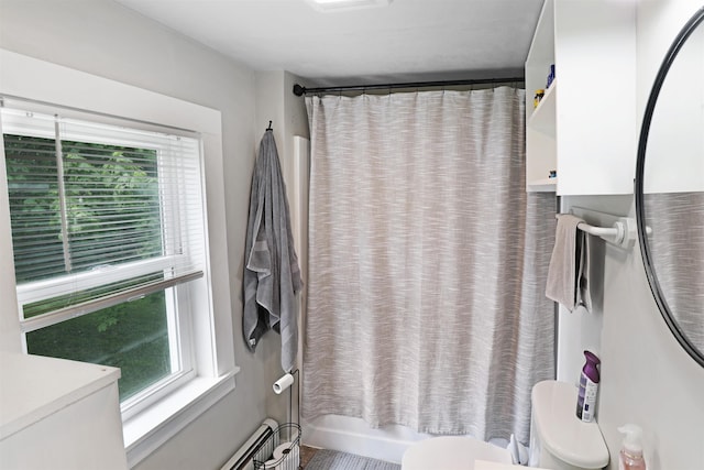 20 Daniel Webster Hwy, Plymouth, NH 03264 - bathroom featuring plenty of natural light, toilet, and shower / tub combo with curtain