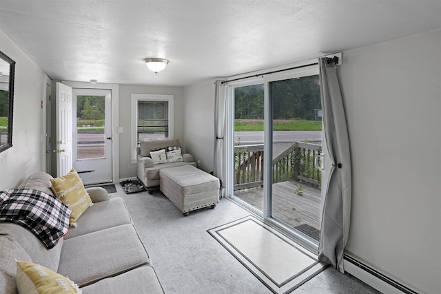 20 Daniel Webster Hwy, Plymouth, NH 03264 - carpeted bedroom featuring baseboard heating and access to exterior