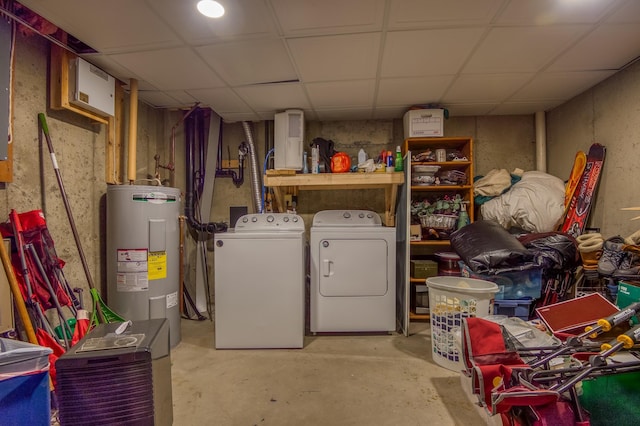 78 Saco Pines Rd Unit 9, Conway, NH 03813 - finished basement with electric water heater, washing machine and clothes dryer, and a paneled ceiling