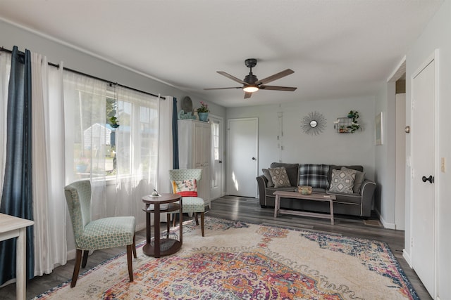 71 Scottsdale Rd, Newport City, VT 05855 - living area with ceiling fan and wood finished floors