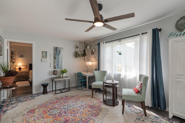 71 Scottsdale Rd, Newport City, VT 05855 - sitting room with a ceiling fan and wood finished floors
