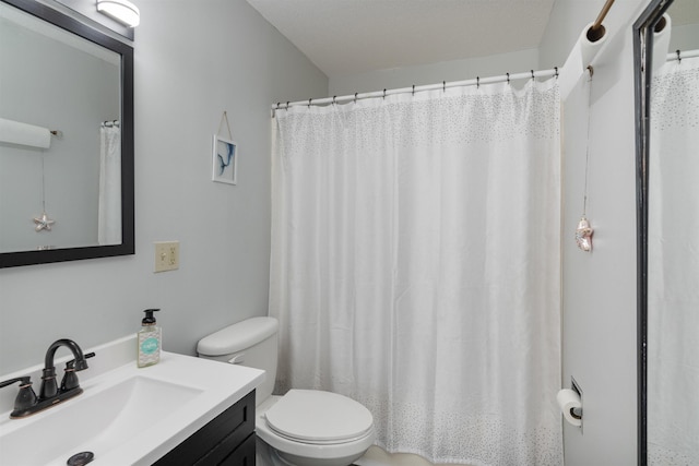 71 Scottsdale Rd, Newport City, VT 05855 - bathroom featuring toilet, vanity, and curtained shower