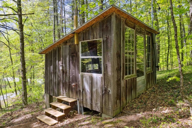 1176 Cross Rd, Strafford, VT 05070 - view of outdoor structure featuring a forest view