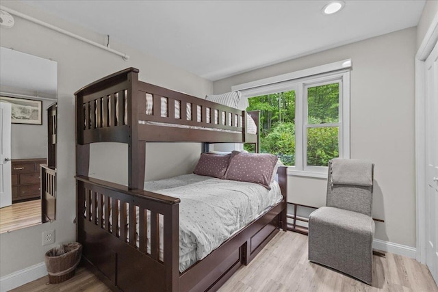 109 Mountainside Dr Unit G202, Stowe, VT 05672 - bedroom with wood finished floors, baseboards, and recessed lighting