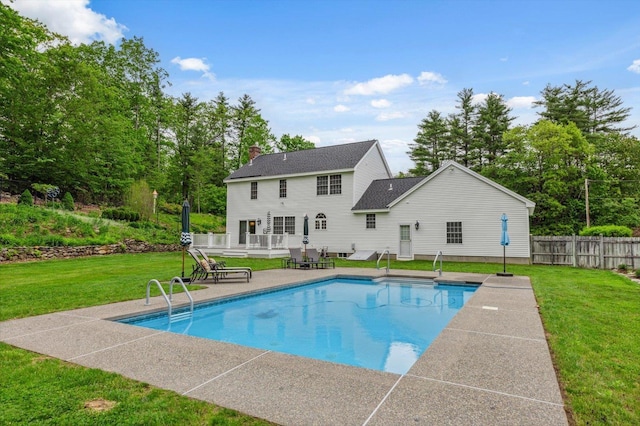 2 Cortland Rd, Milford, NH 03055 - view of swimming pool featuring a wooden deck and a patio