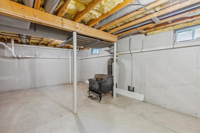 2 Cortland Rd, Milford, NH 03055 - basement featuring a wood stove