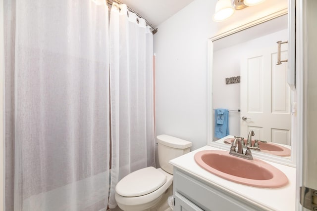 21 Hawk Ridge Rd, Meredith, NH 03253 - bathroom featuring vanity, toilet, and a shower with shower curtain