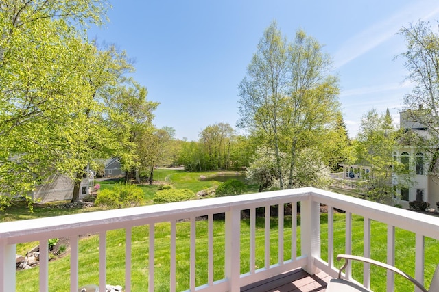 21 Hawk Ridge Rd, Meredith, NH 03253 - wooden deck featuring a lawn