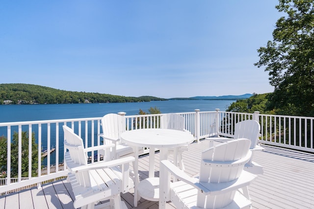 21 Hawk Ridge Rd, Meredith, NH 03253 - wooden terrace with a water view