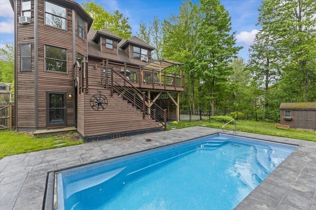 100 Maplewood Ave, Milton, VT 05468 - view of swimming pool with a deck and stairway