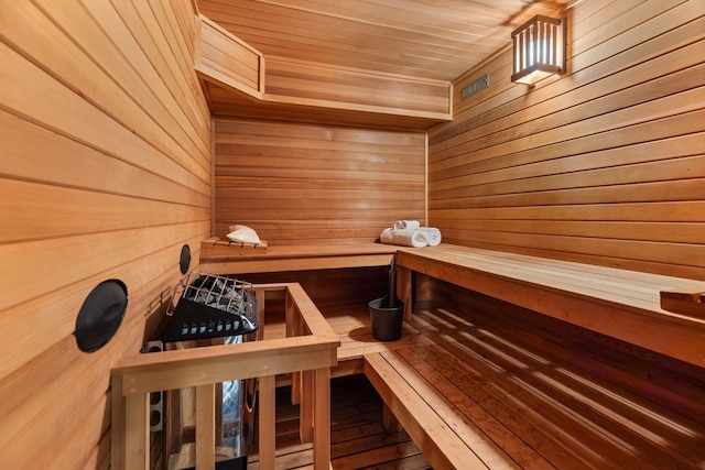 34 Orchard Hill Rd, Greenland, NH 03840 - relaxing sauna with wood walls and wooden ceiling
