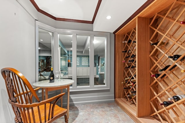 34 Orchard Hill Rd, Greenland, NH 03840 - wine cellar featuring ornamental molding and recessed lighting