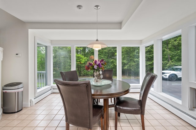 12 Drew Ln, Laconia, NH 03246 - dining area featuring a baseboard heating unit and light tile patterned floors