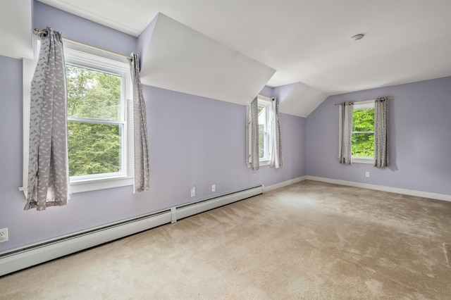 12 Drew Ln, Laconia, NH 03246 - bonus room with a baseboard heating unit, carpet floors, vaulted ceiling, and baseboards