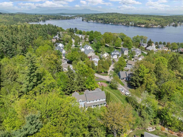 12 Drew Ln, Laconia, NH 03246 - aerial view of property's location featuring a water and mountain view and a heavily wooded area