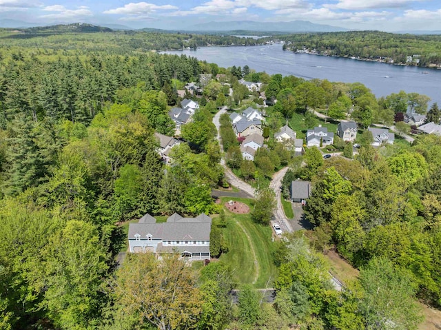 12 Drew Ln, Laconia, NH 03246 - aerial overview of property's location featuring a water and mountain view and a forest