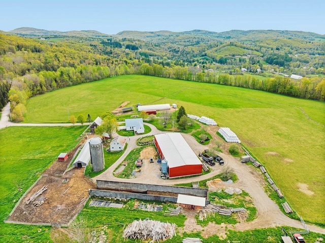 183 Morrie Rd, Washington, VT 05675 - aerial view of sparsely populated area with a mountain backdrop and a heavily wooded area