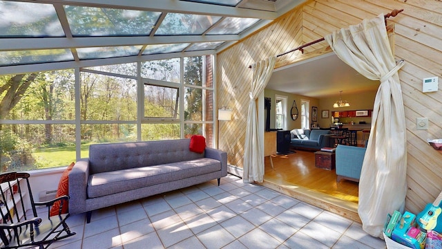 825 S End Rd, North Hero, VT 05457 - sunroom / solarium featuring a chandelier and an outdoor hangout area