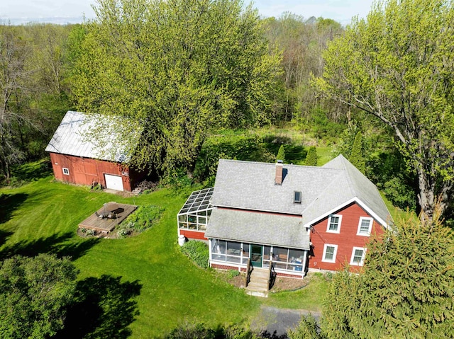 825 S End Rd, North Hero, VT 05457 - view from above of property with a forest