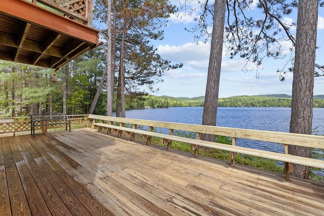 34 Winter Hill Ln, Andover, NH 03216 - deck featuring a water view and a view of trees