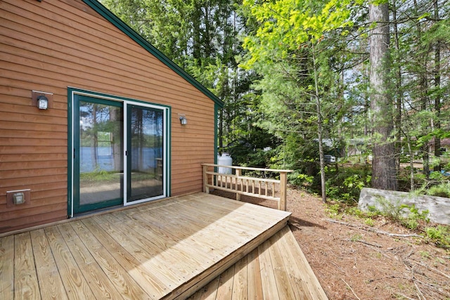 34 Winter Hill Ln, Andover, NH 03216 - wooden terrace featuring view of scattered trees
