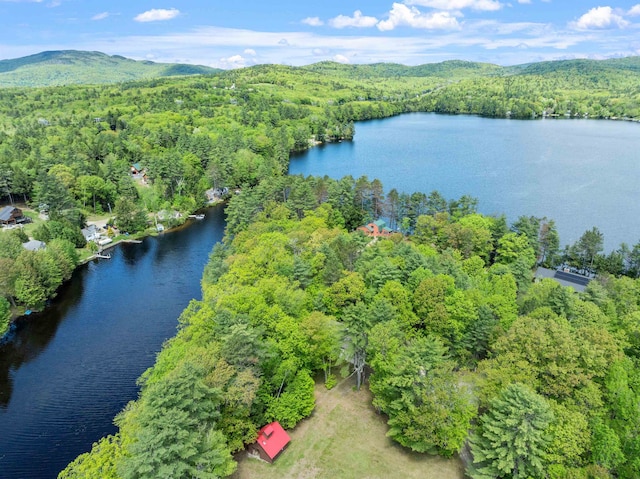 34 Winter Hill Ln, Andover, NH 03216 - aerial overview of property's location featuring a forest and a water and mountain view