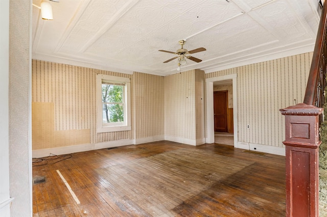 25 Eames St, Northumberland, NH 03582 - spare room featuring wood-type flooring, ceiling fan, and baseboards