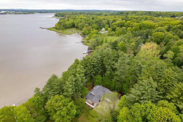 8 Wisteria Ln, Eliot, ME 03903 - drone / aerial view of a nearby body of water and a heavily wooded area