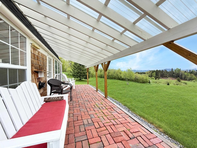 718 Reed Rd, Colebrook, NH 03576 - view of patio with a pergola