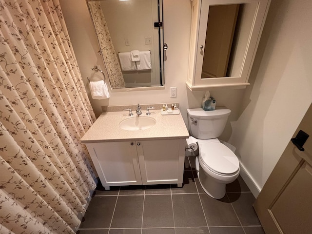 102 Forest Drive 310Interval I W/Lockout 308, Warren, VT 05674 - full bathroom with toilet, tile patterned floors, baseboards, vanity, and curtained shower