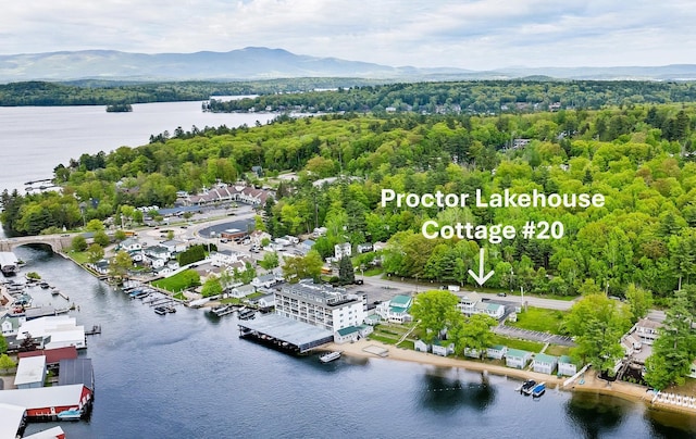 1144 Weirs Blvd Unit 20, Laconia, NH 03246 - drone / aerial view of a water and mountain view and a forest