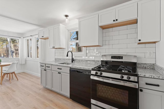 70 Broadway Dr, Amherst, NH 03031 - kitchen featuring stainless steel range with gas stovetop, dishwasher, a sink, and tasteful backsplash