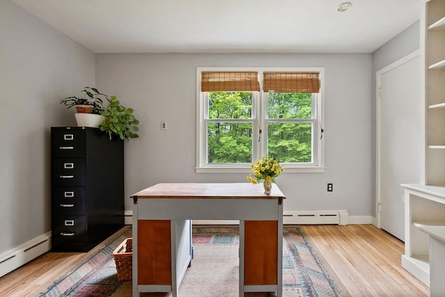 47 Dell Rd, Springfield, VT 05156 - office space with a baseboard heating unit, light wood-type flooring, and baseboards