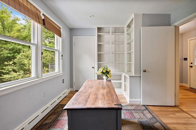 47 Dell Rd, Springfield, VT 05156 - office area with a baseboard radiator, plenty of natural light, light wood finished floors, and baseboards