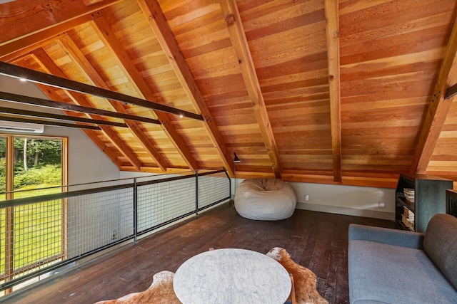 249 Falls Brook Ln, Stowe, VT 05672 - sitting room with wood ceiling and wood-type flooring