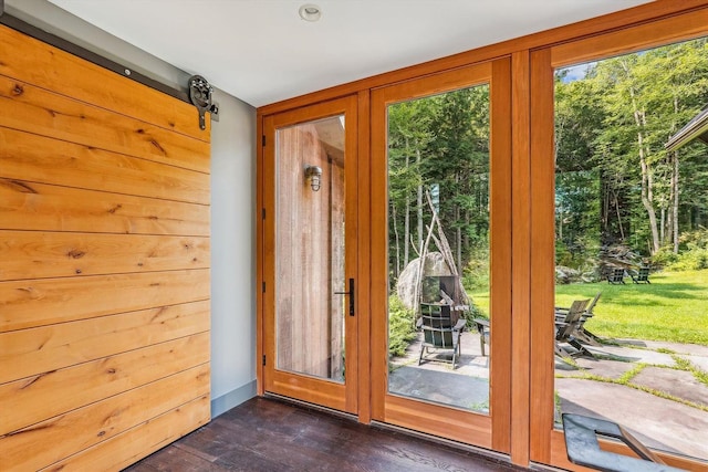 249 Falls Brook Ln, Stowe, VT 05672 - entryway featuring dark wood finished floors