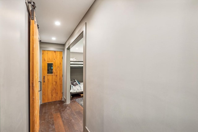 249 Falls Brook Ln, Stowe, VT 05672 - corridor with dark wood finished floors and recessed lighting