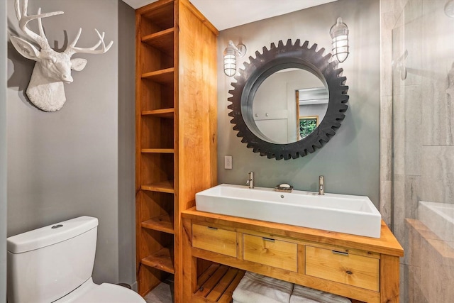 249 Falls Brook Ln, Stowe, VT 05672 - bathroom with vanity and toilet
