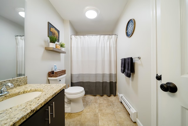 205 Circle Rd Unit 2, Manchester, NH 03103 - full bathroom featuring baseboard heating, vanity, toilet, and tile patterned floors