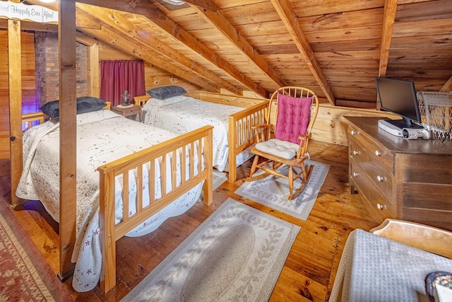 22 Kingsbury Dr, Milton, NH 03851 - bedroom with wooden ceiling and wood finished floors