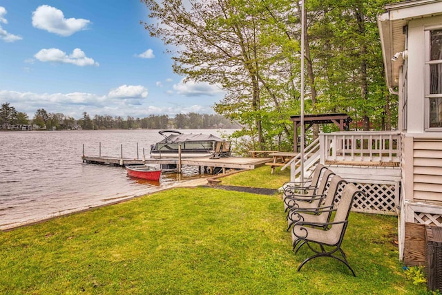 22 Kingsbury Dr, Milton, NH 03851 - dock featuring a yard and a water view