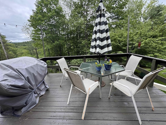 32 Christie Ln, Brattleboro, VT 05301 - wooden terrace featuring outdoor dining space