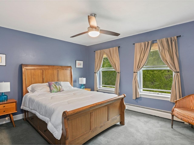 8 Checkerberry Sq Unit 106, Milton, VT 05468 - bedroom featuring carpet floors, a baseboard radiator, and baseboards