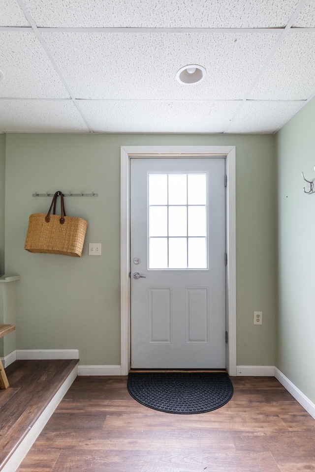 82 Stirrup Cir, Williston, VT 05495 - doorway with wood finished floors, baseboards, and a drop ceiling