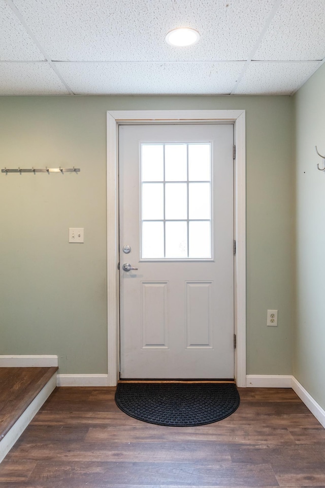 82 Stirrup Cir, Williston, VT 05495 - entryway with baseboards, a paneled ceiling, and wood finished floors