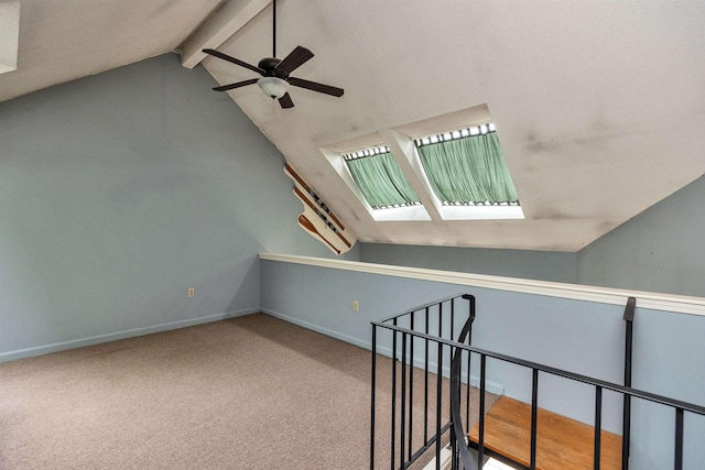 10 Onset Rd Unit 9A, Bennington, NH 03442 - stairway featuring ceiling fan, baseboards, and carpet flooring