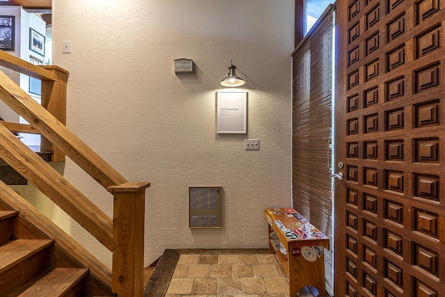 46 Murray Hill Heights Rd Unit 17, Manchester, VT 05255 - entryway with stone tile floors and stairway