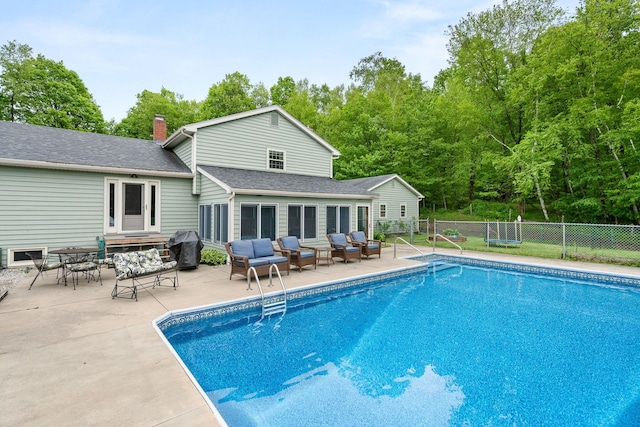 55 Honey Hill Rd, Hinesburg, VT 05461 - view of swimming pool featuring a patio area, an outdoor living space, and area for grilling