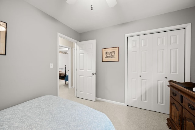 55 Honey Hill Rd, Hinesburg, VT 05461 - bedroom featuring a closet, ceiling fan, and baseboards